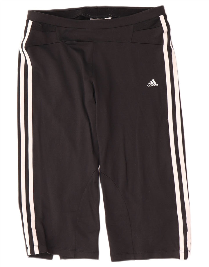 Adidas Damen Capri-Trainingshose UK 12 Mittelschwarzes Nylon