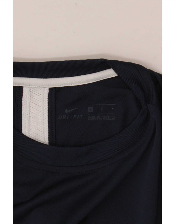 Nike Herren Dri Fit T-Shirt Top Small Marineblau Farbblock