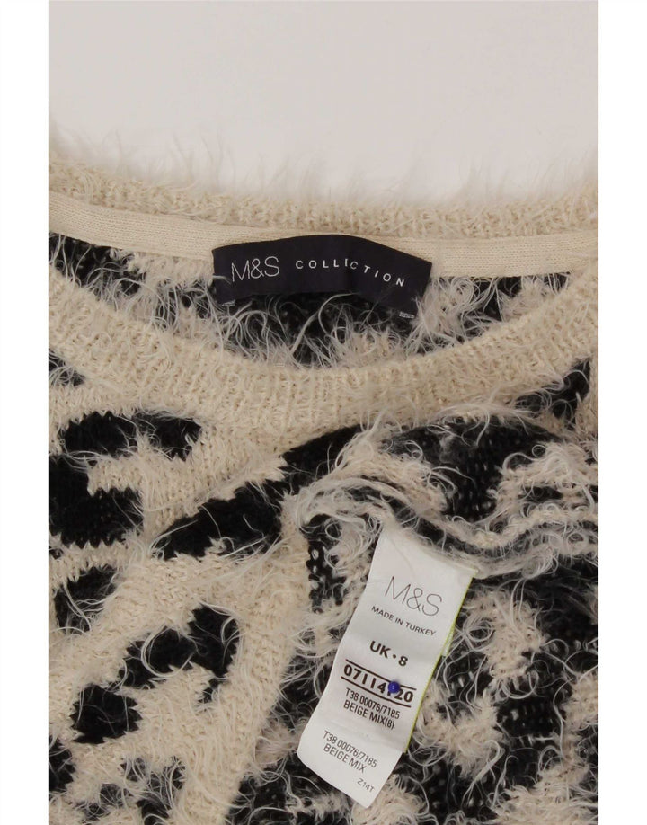 Marks & Spencer Damen Pullover mit Rundhalsausschnitt, Gr. 8, Beige