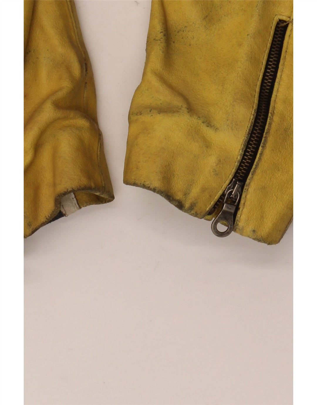 VINTAGE Herren Leder-Racer-Jacke IT 48 Mittelschwarzes Colourblock-Leder