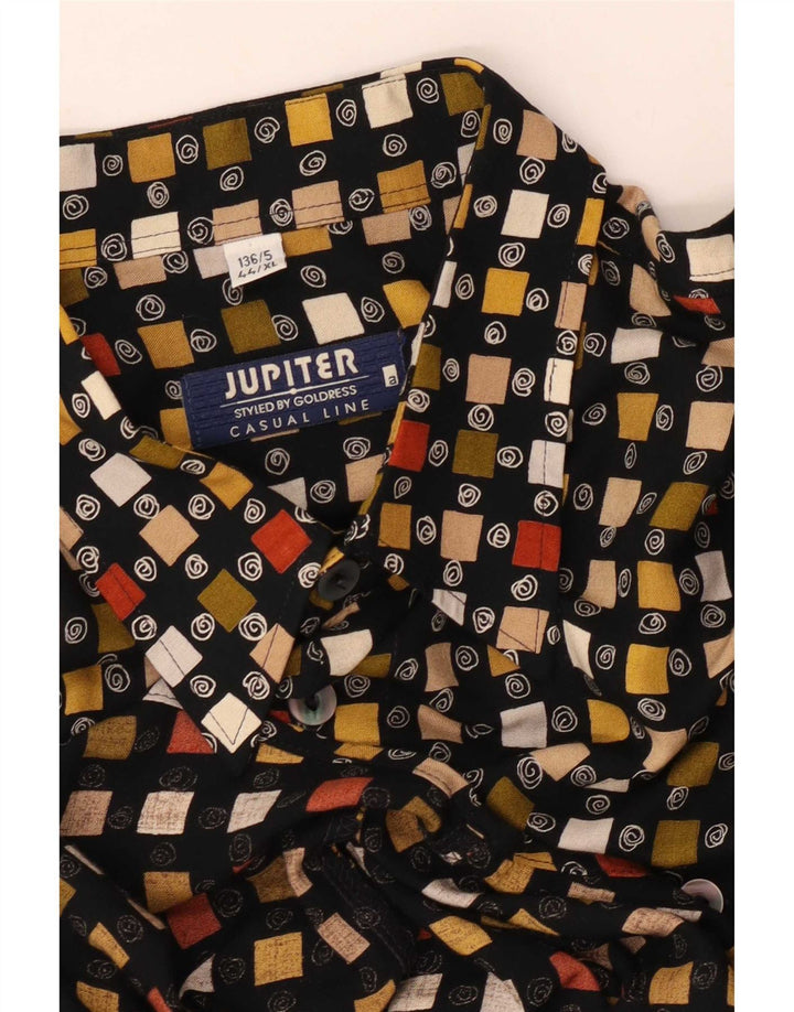 Jupiter Herren Kurzarmhemd Größe 44 XL Schwarz Geometrisch
