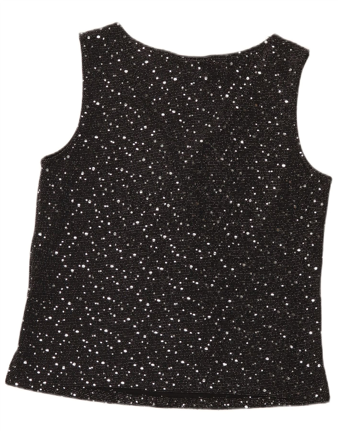 Wallis Ärmelloses Damen-Blusenoberteil, UK-Größe 44, Mittelschwarz geflecktes Nylon