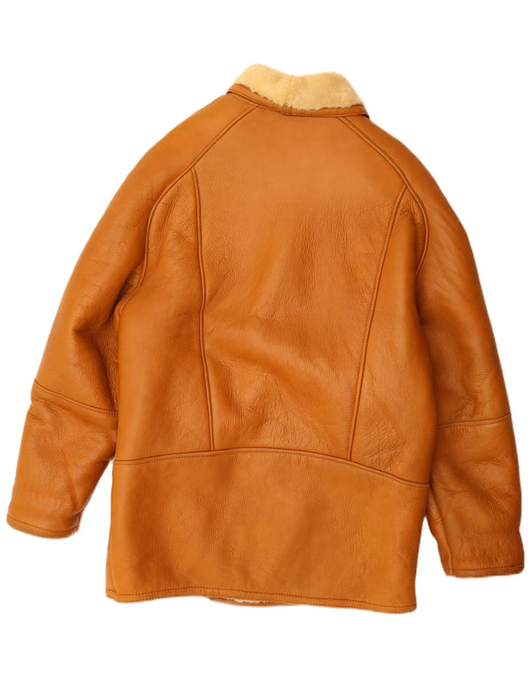 Vintage Herren Shearling Jacke UK 42 XL Beige