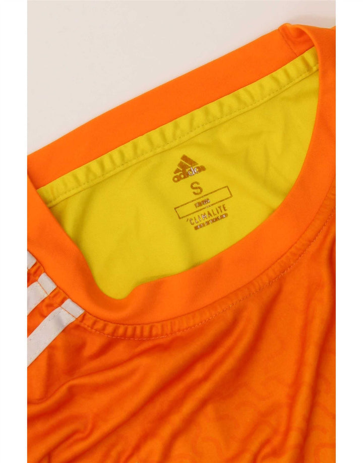 Adidas Herren Climalite T-Shirt Top Small Orange Farbblock