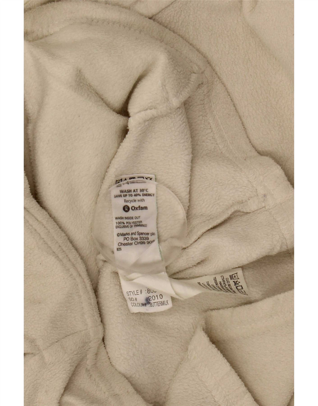 Marks & Spencer Damen Fleecejacke UK 12 Medium Beige Polyester