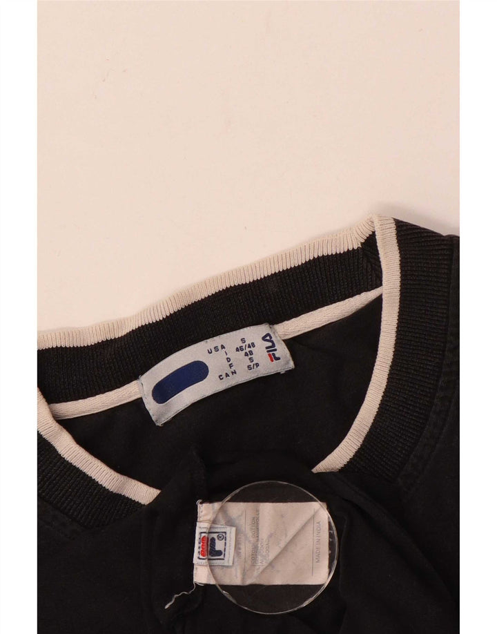 Fila Herren-T-Shirt mit Grafik, Größe S, schwarze Baumwolle