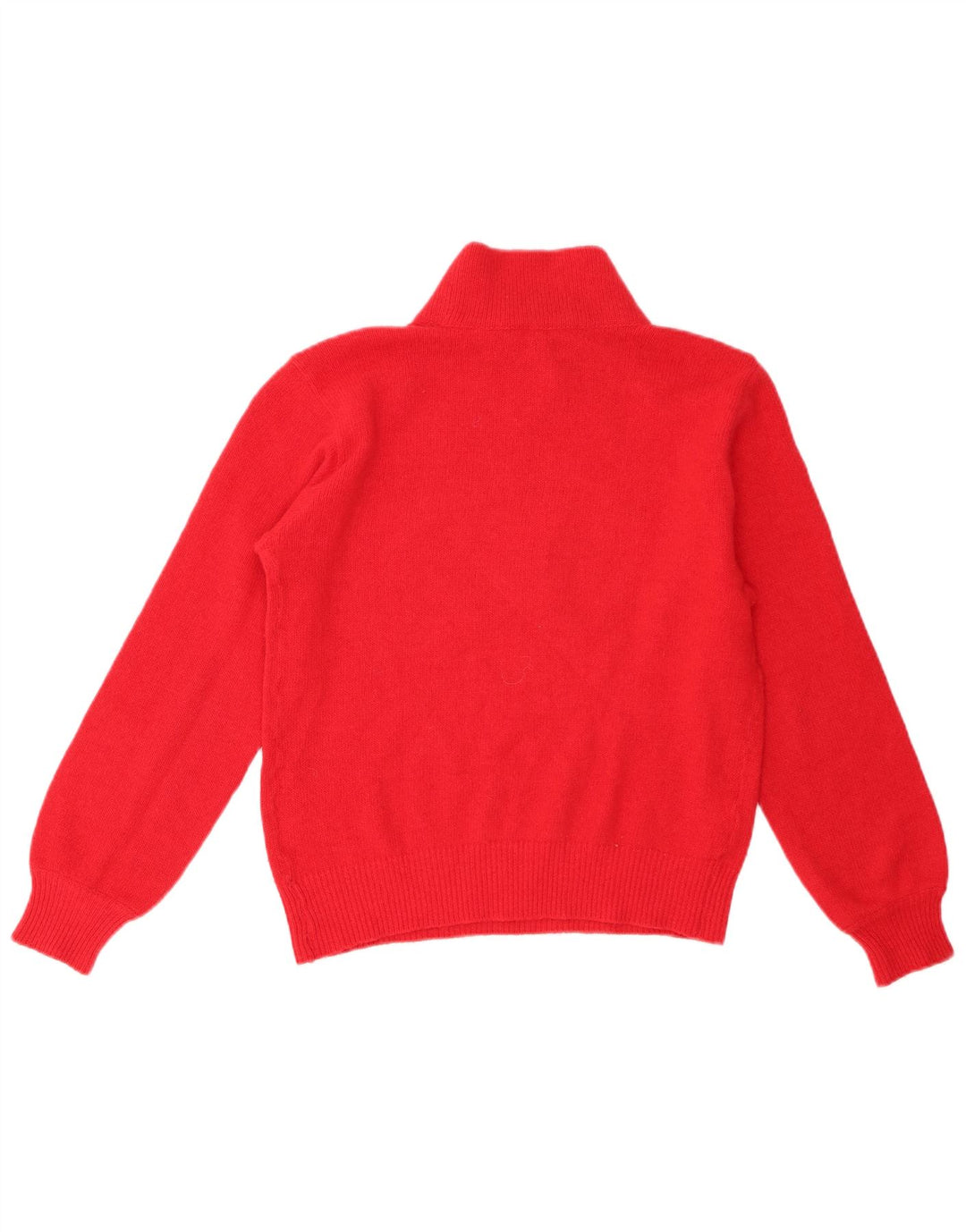 Vintage Damen Rollkragenpullover Pullover UK 12 Mittelrote Wolle mit Blumenmuster
