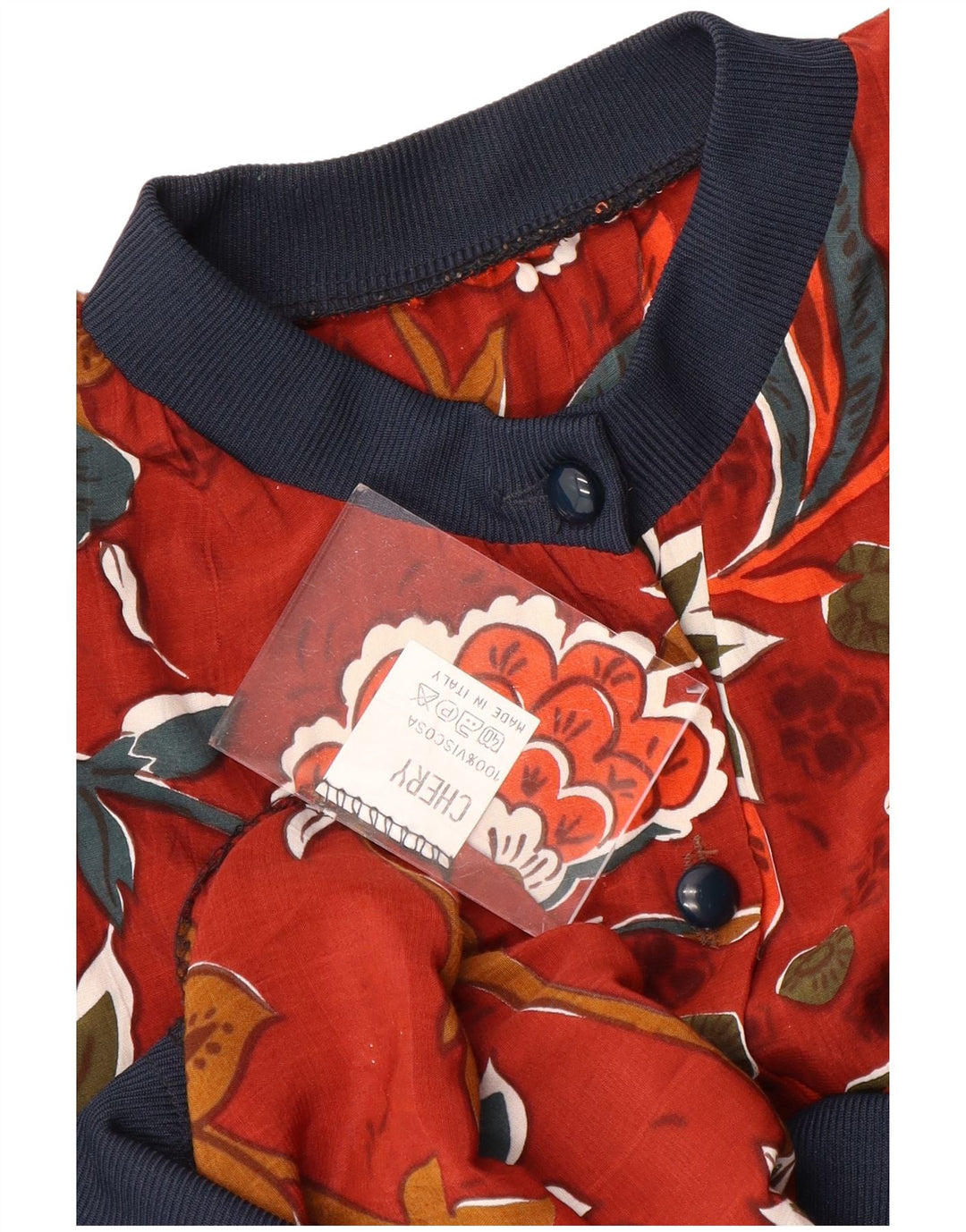 VINTAGE Damen Hemdbluse UK 18 XL Rot geblümte Viskose