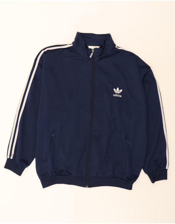 Adidas Herren Trainingsanzug Top Jacke UK 44/46 Large Marineblau Polyester