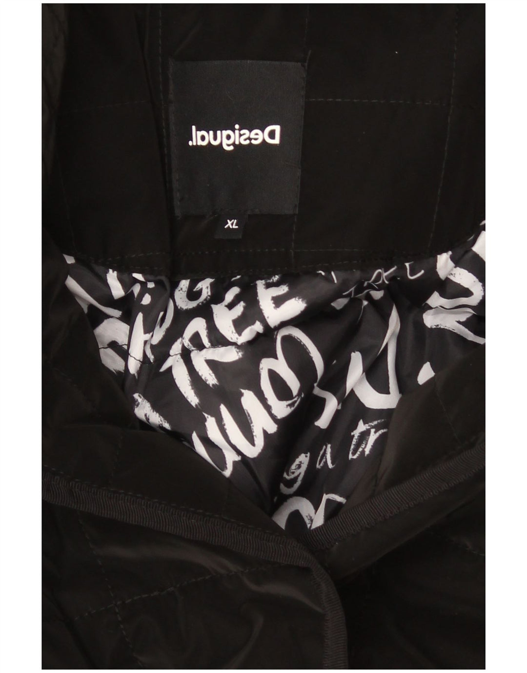 Desigual Damen Steppmantel, gepolstert, UK 18, XL, Schwarz, Polyester