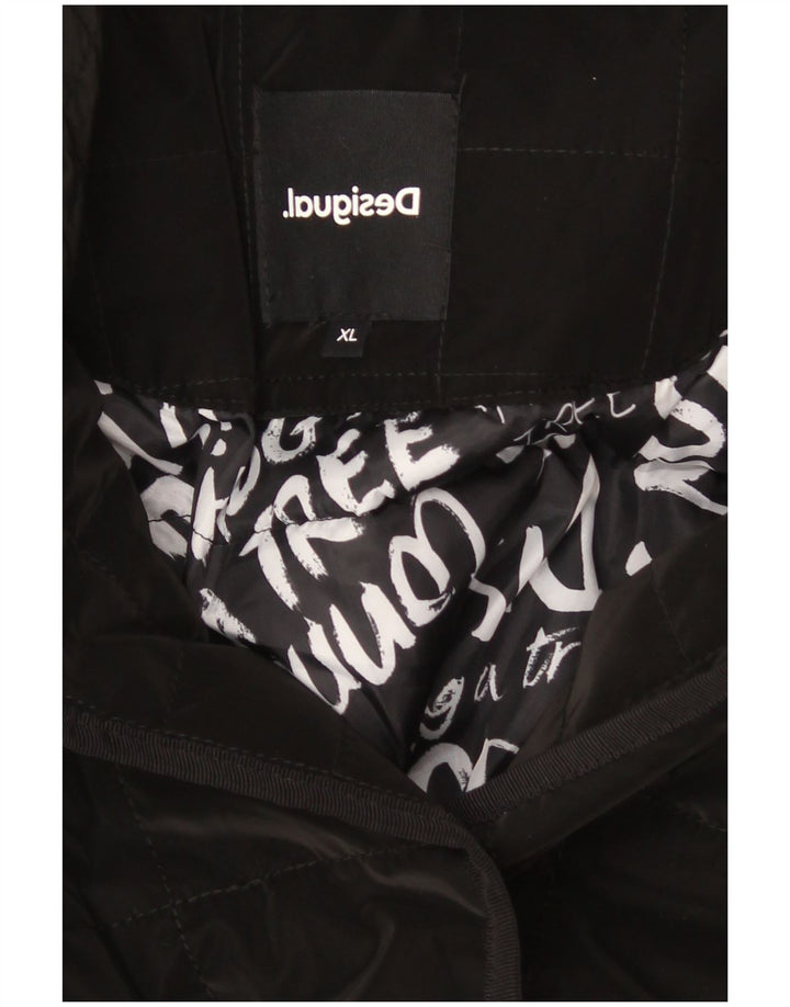 Desigual Damen Steppmantel, gepolstert, UK 18, XL, Schwarz, Polyester