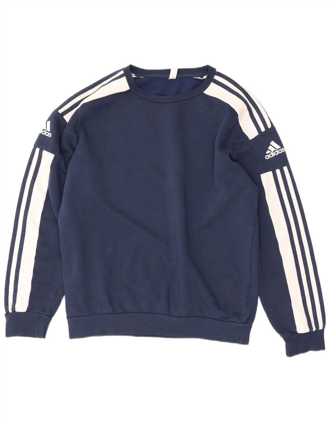 Adidas Herren Grafik-Sweatshirt-Pullover aus mittelblauer, marineblauer Colourblock-Baumwolle