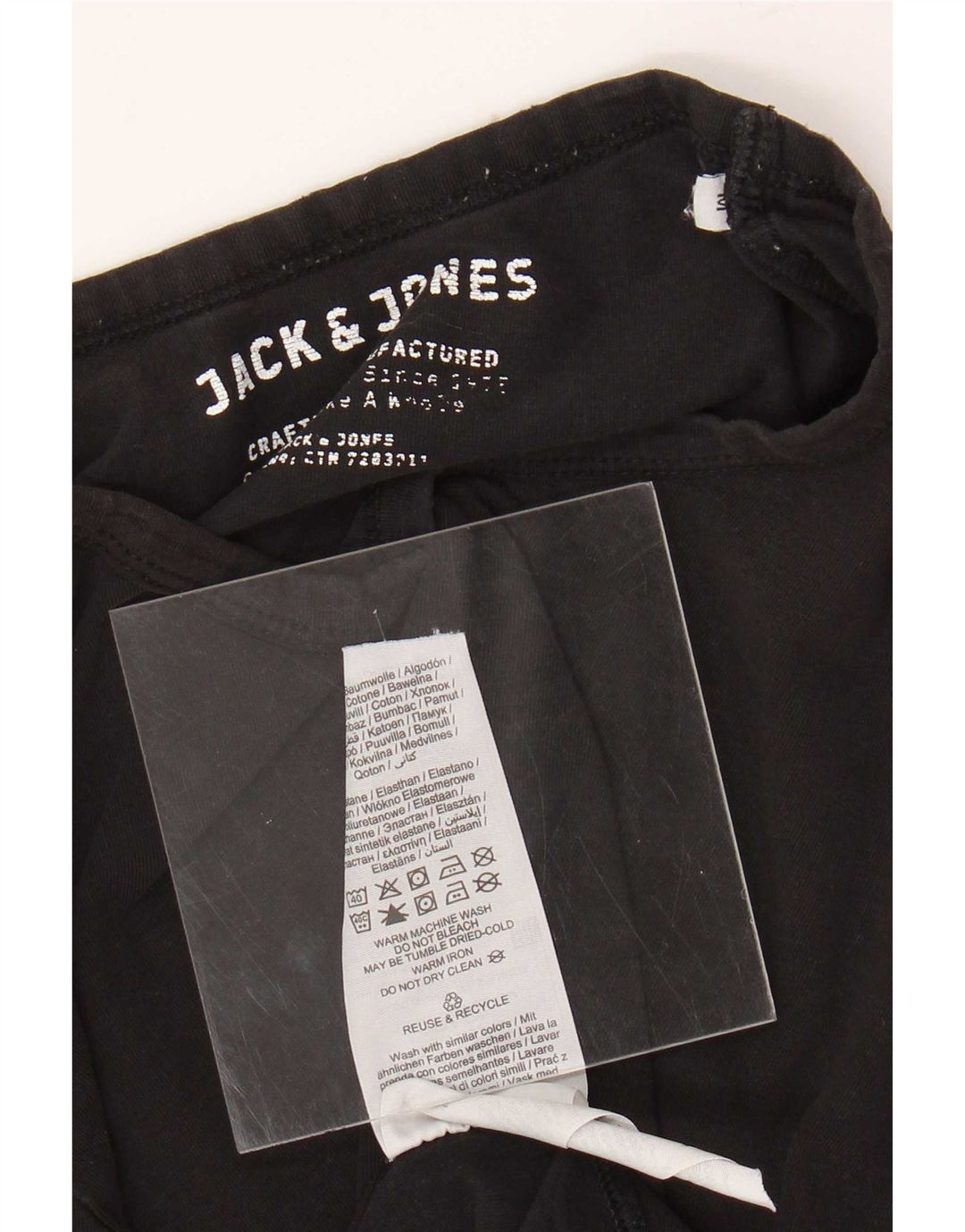 Jack & Jones Herren T-Shirt Top Medium Schwarz Baumwolle