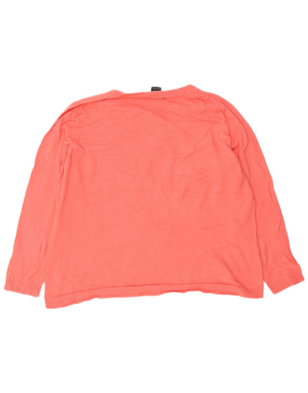 Eddie Bauer Damen-Pullover mit V-Ausschnitt, UK 20 2XL, rosa Baumwolle