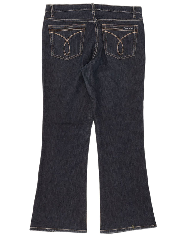 Calvin Klein Damen Flared Jeans US 10 Large W33 L29 Marineblaue Baumwolle
