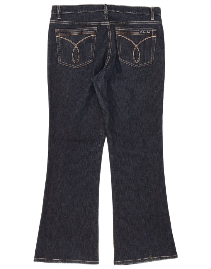 Calvin Klein Damen Flared Jeans US 10 Large W33 L29 Marineblaue Baumwolle