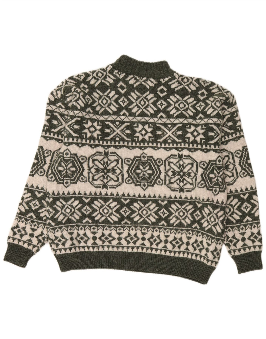 Bromley Rollkragenpullover für Herren, Größe L, Grün, Fair Isle