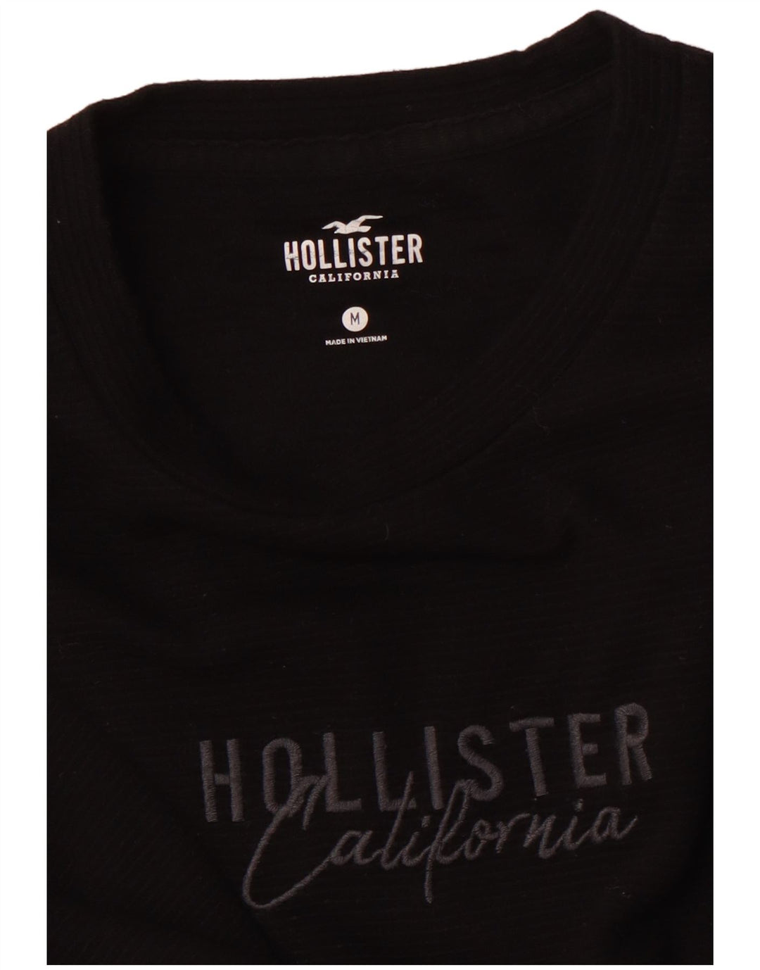 HOLLISTER Herren Graphic Top Langarm Medium Schwarz
