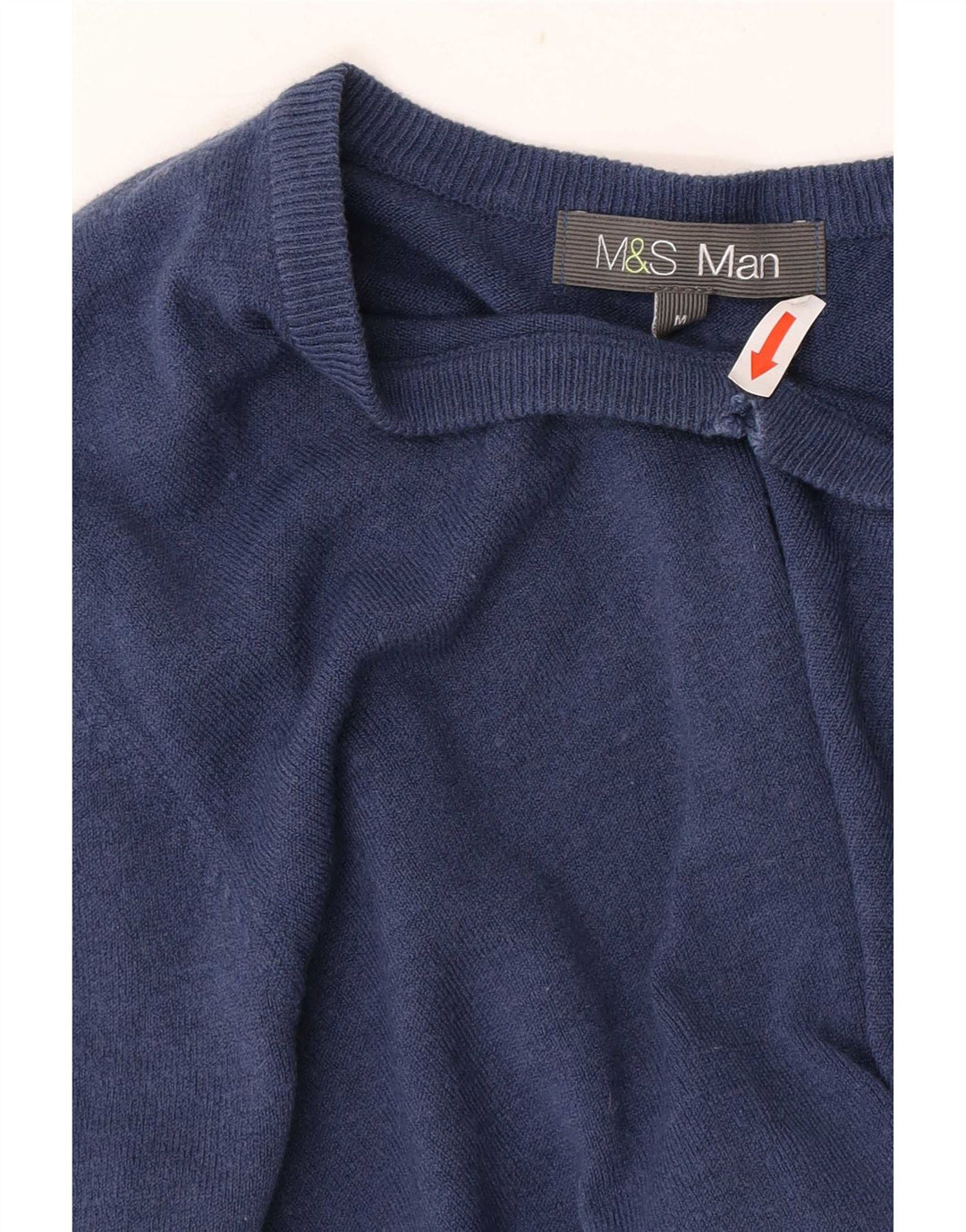Marks & Spencer Herren-Pullover mit V-Ausschnitt, Mittelblau, Acryl