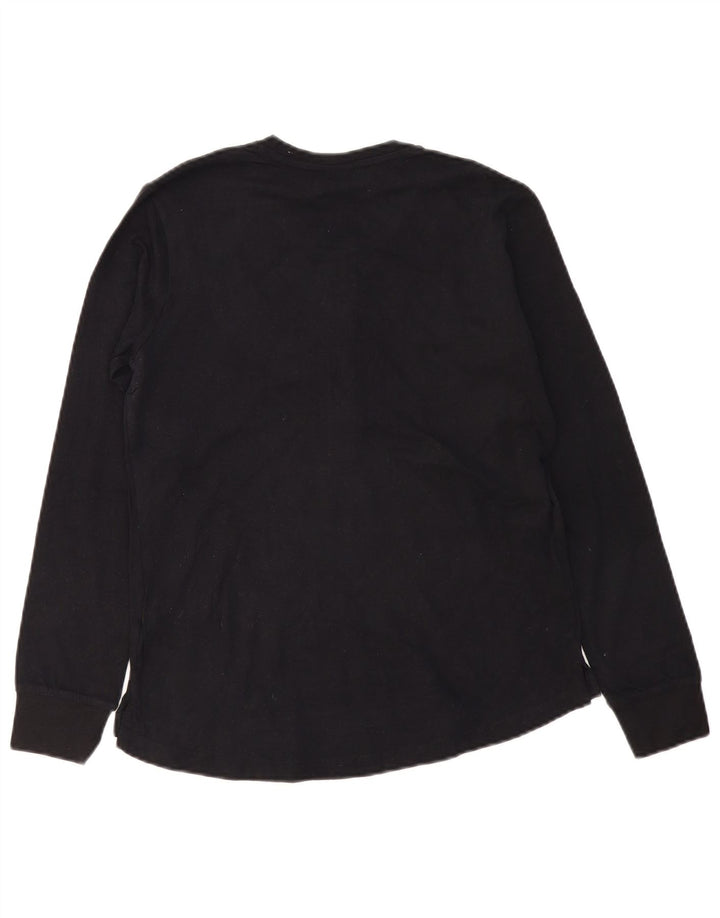 Lotto Damen Top Langarm UK 10 Small Schwarz Baumwolle