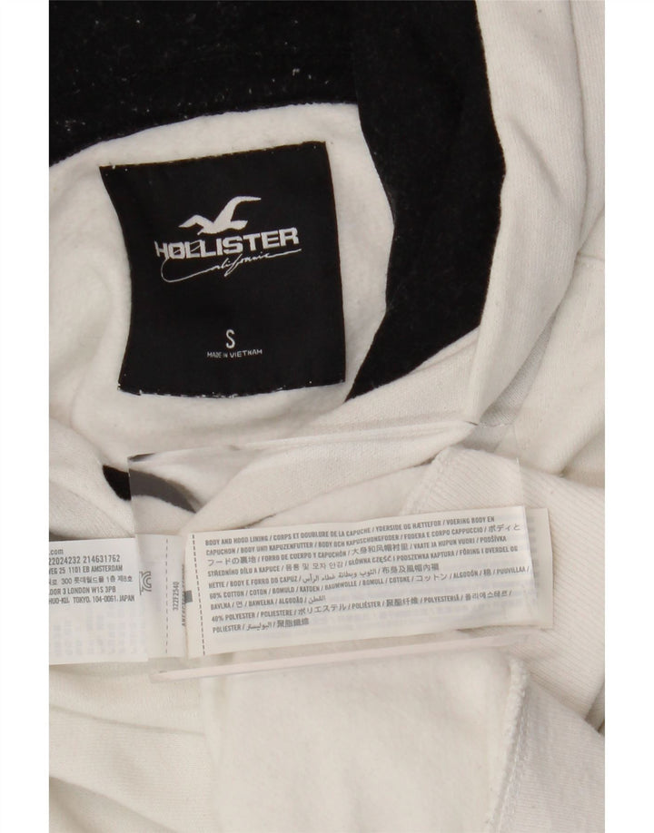 HOLLISTER Herren-Kapuzenpullover mit Grafik, Größe S, weiße Baumwolle