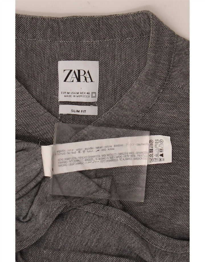 Zara Herren-Slim-Fit-Hemd aus mittelgrauer Baumwolle