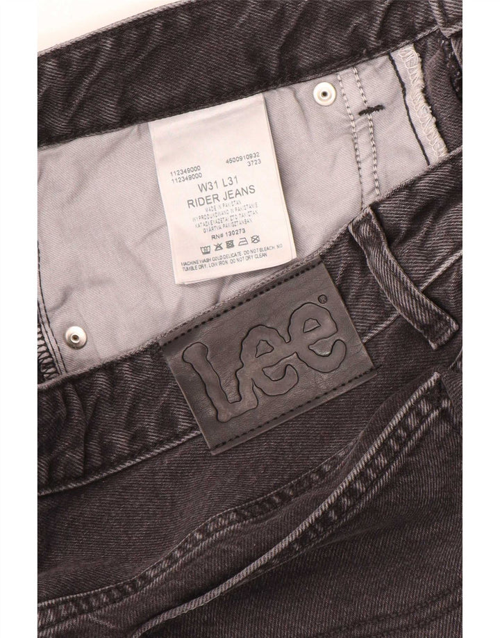 Lee Herren Rider Straight Jeans W31 L31 Graue Baumwolle
