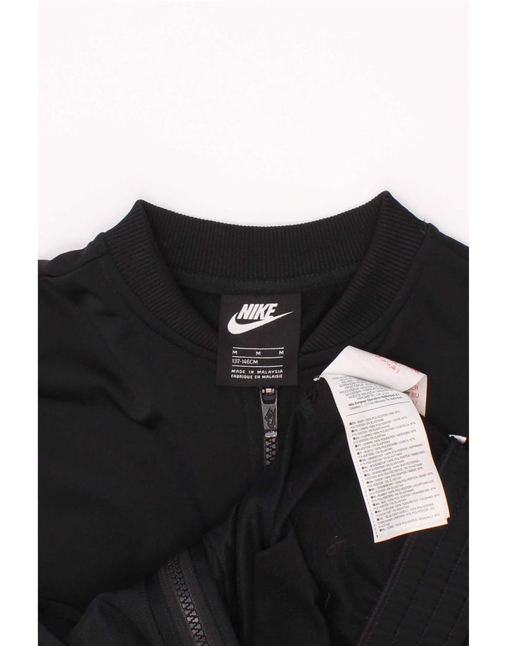 Nike Mädchen-Trainingsanzug-Top-Jacke, 10–11 Jahre, Mittelschwarz, Farbblock