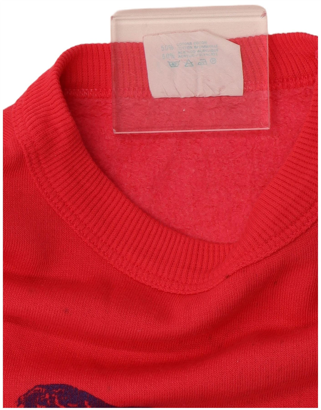 Vintage Herren Grafik Sweatshirt Pullover mittelrosa Baumwolle