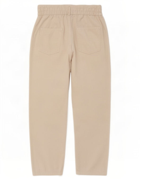 Zara Damen-Jeans mit hoher Taille, kurz geschnitten, EU 40, mittelgroß, W30, L25, beige Baumwolle