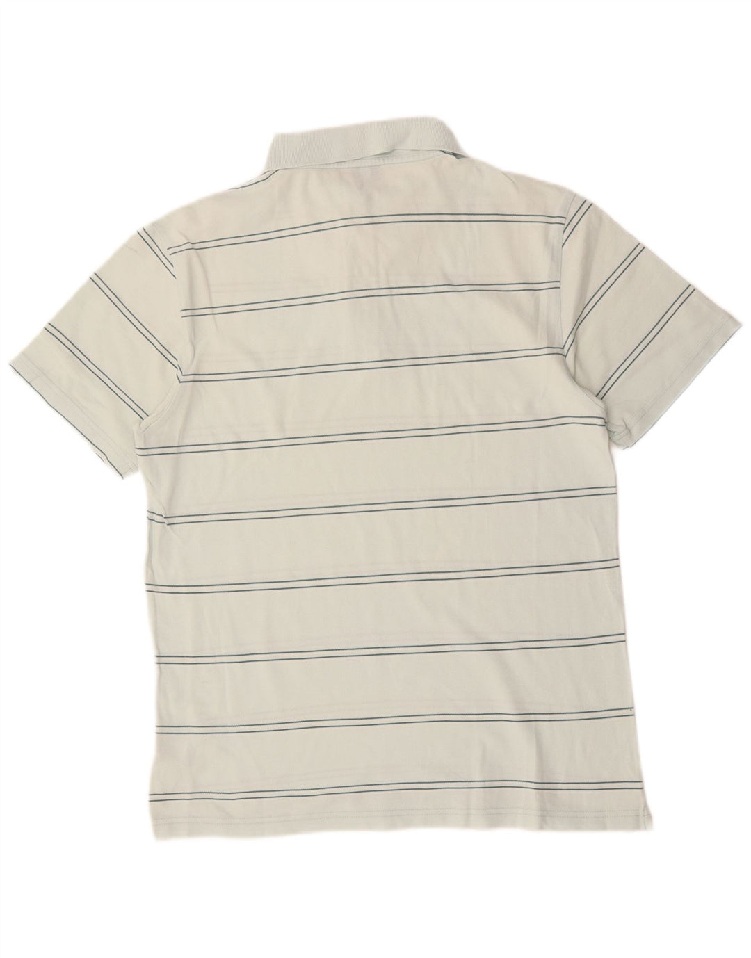 ASICS Herren-Poloshirt aus mittelweiß gestreifter Baumwolle