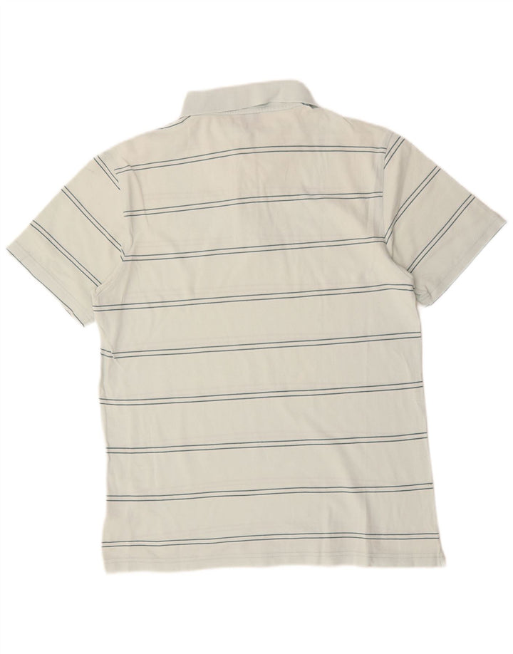 ASICS Herren-Poloshirt aus mittelweiß gestreifter Baumwolle