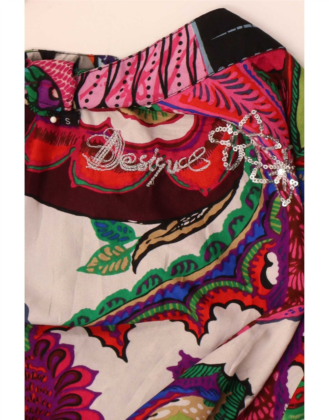 Desigual Damen Pullover-Hemdbluse UK 10 Kleines mehrfarbiges Patchwork