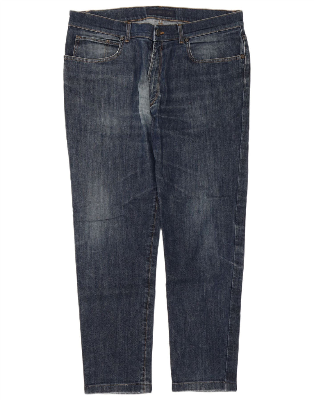 Trussardi Herren Tapered Jeans W38 L29 Blaue Baumwolle