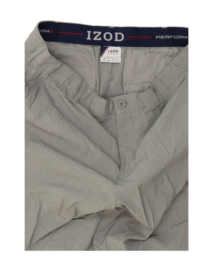 IZOD Mens Chino Shorts W38 XL Grey Polyester Vintage Izod and Second-Hand Izod from Messina Hembry 