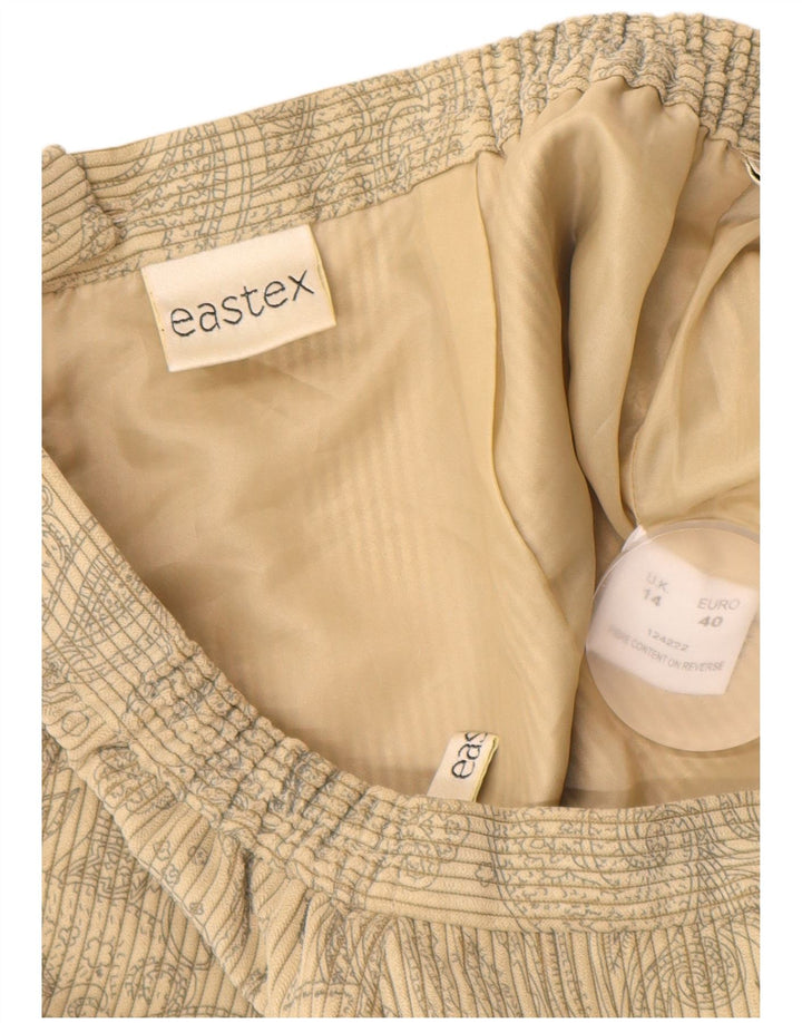 EASTEX Damen Cord-Rock, gerader Rock, UK 14, Mittelbeige, geblümtes Polyester