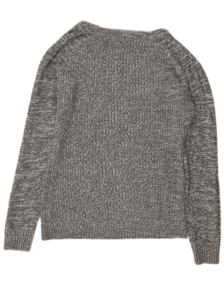 Guess Damen-Pullover mit U-Boot-Ausschnitt, UK 14, Mittelgrau meliert