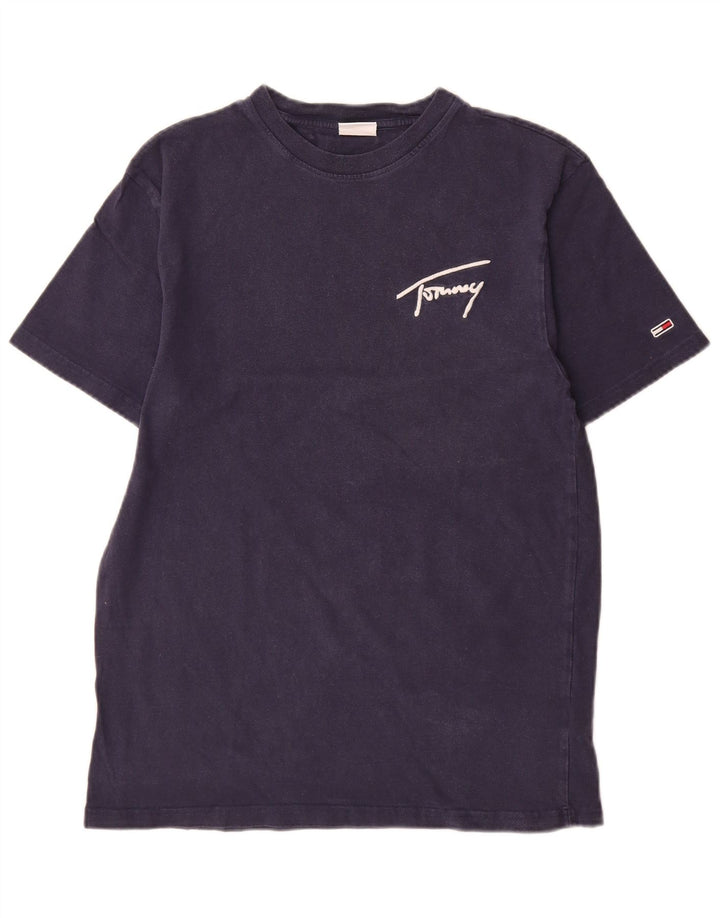 Tommy Hilfiger Herren-Grafik-T-Shirt aus mittelblauer, marineblauer Baumwolle