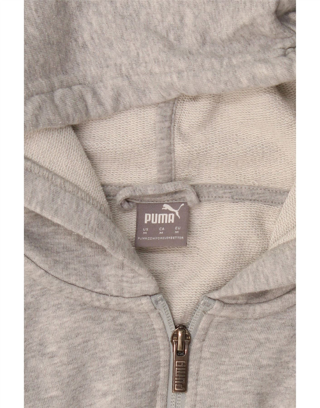 PUMA Womens Zip Hoodie Sweater UK 14 Medium Grey Flecked Vintage Puma and Second-Hand Puma from Messina Hembry 