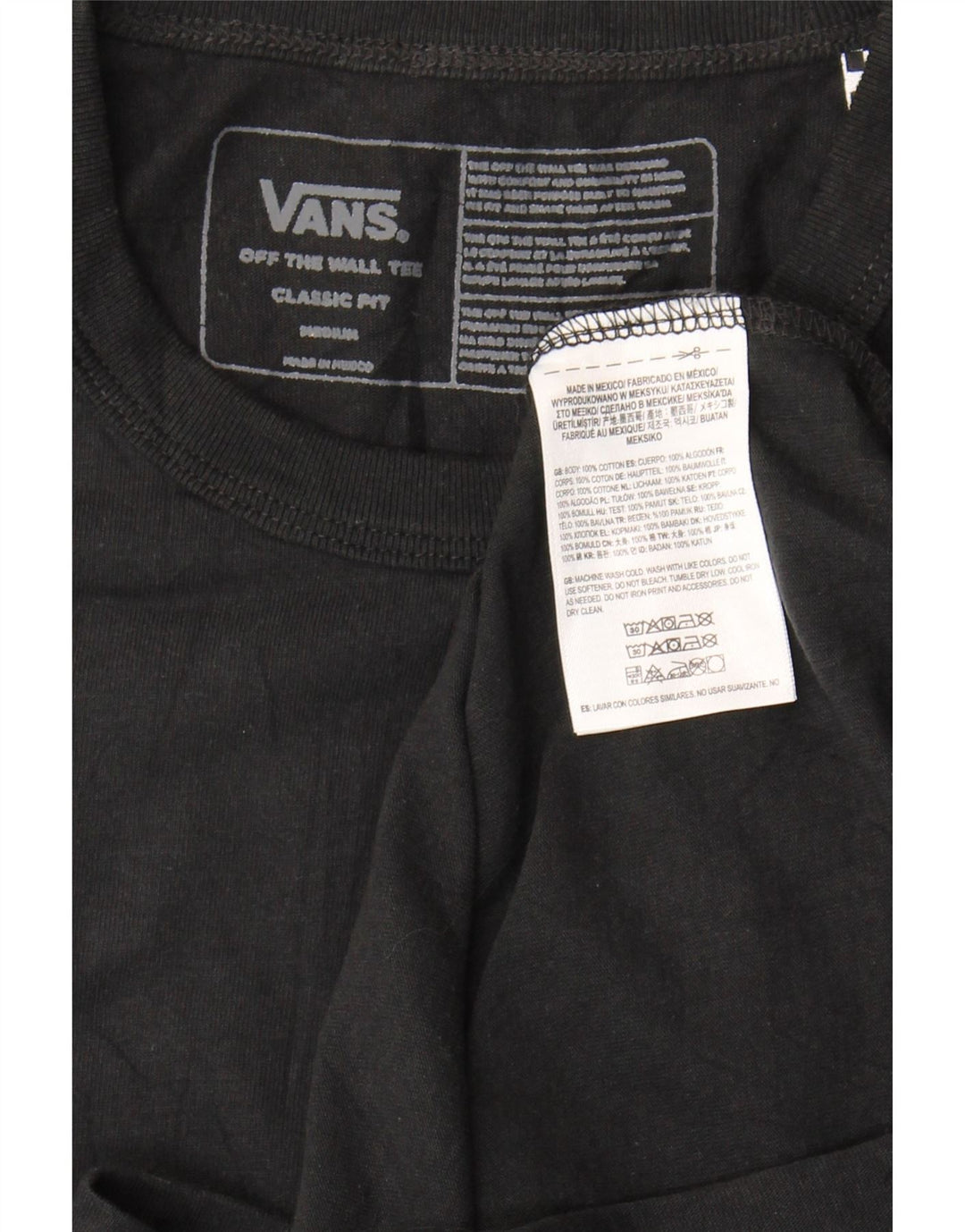 VANS Mens Classic Fit T-Shirt Top Medium Black Cotton Vintage Vans and Second-Hand Vans from Messina Hembry 