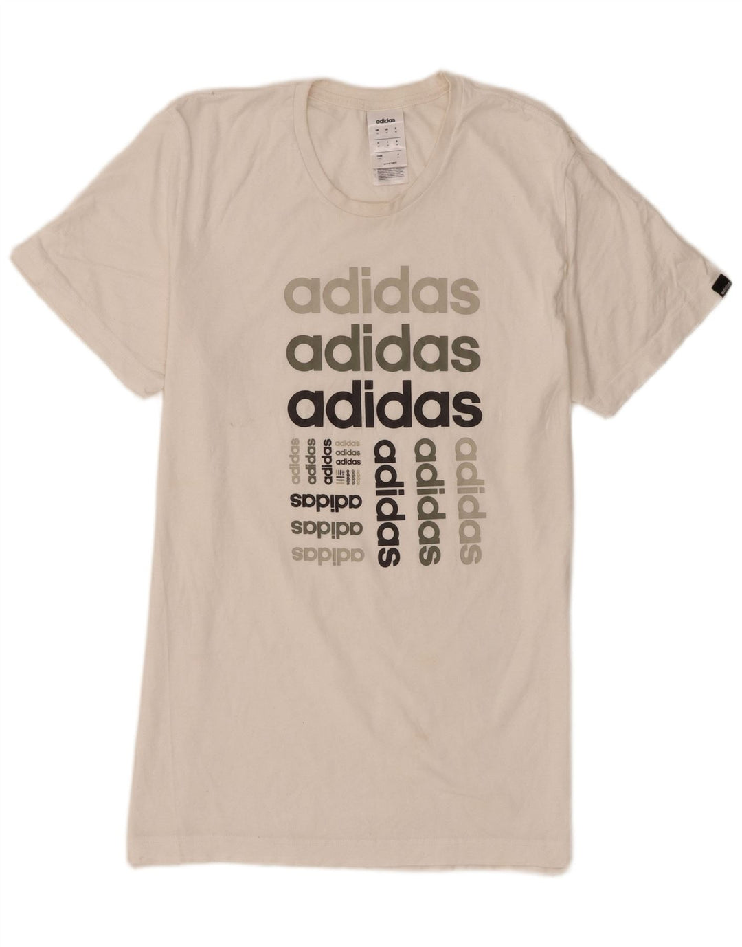 Adidas Herren Grafik-T-Shirt-Oberteil aus mittelweißer Baumwolle