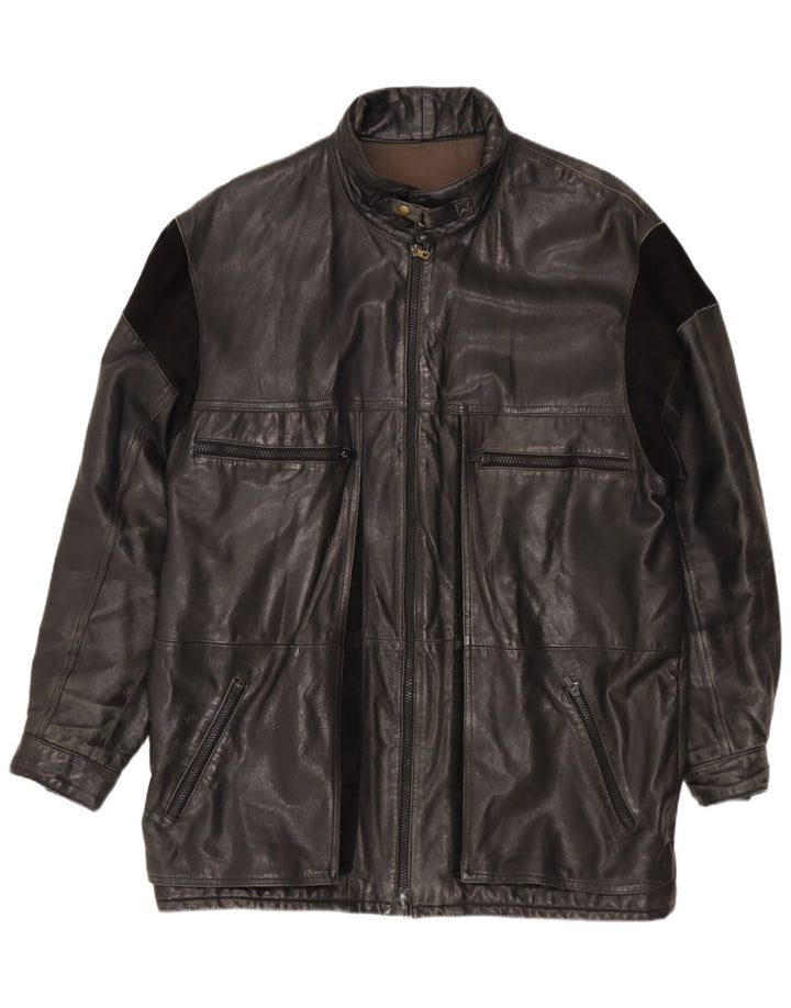 Vintage Herren Lederjacke UK 40 Large Schwarz