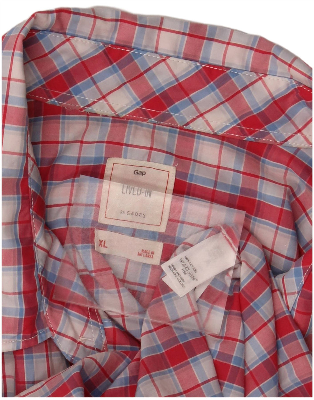 GAP Mens Shirt XL Red Check Cotton
