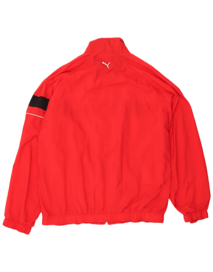 PUMA Herren Grafik-Trainingsanzug-Top-Jacke, großes rotes Polyester