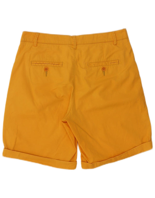 Benetton Damen Chinoshorts UK 10 Small W30 Gelbe Baumwolle