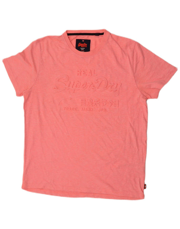 Superdry Herren Grafik T-Shirt Top 2XL Rosa Baumwolle