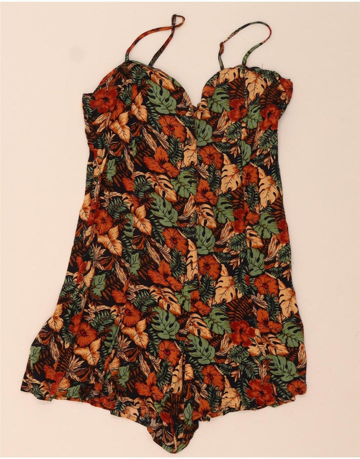 URBAN OUTFITTERS Damen Playsuit UK 12 Medium Mehrfarbig mit Blumenmuster