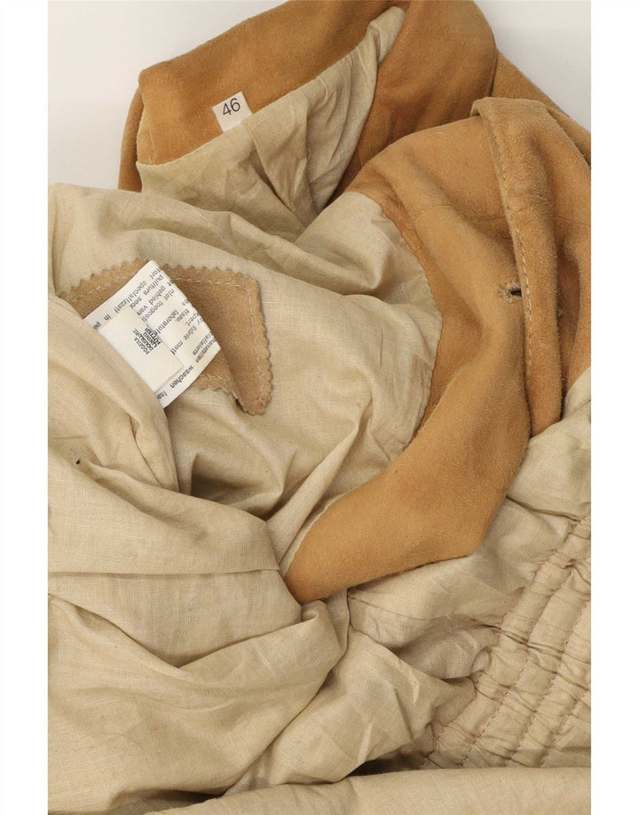 Vintage Damen Wildlederjacke IT 46 Großes Beige Leder