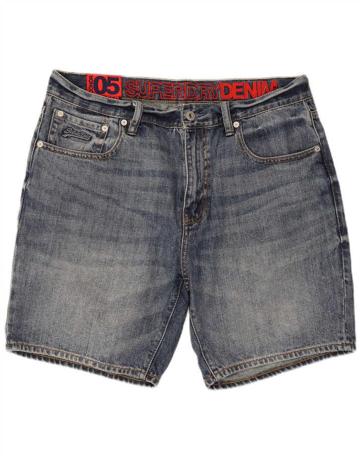 SUPERDRY Herren-Jeansshorts W34, Größe L, Blau, Baumwolle