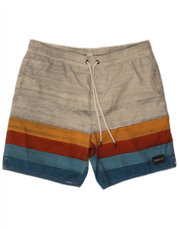 O'Neill Herren-Badeshorts, groß, grau gestreift, Polyester